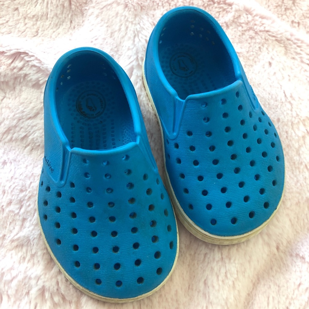 Blue natives shoes
